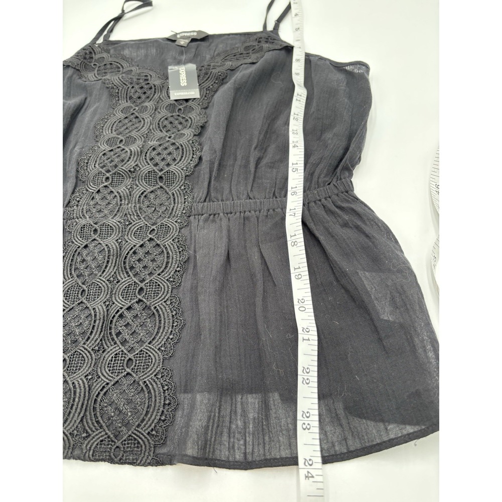 Express Black Lace Trim M fairy grunge Boho Sheer Babydoll romantic grunge - Picture 8 of 9